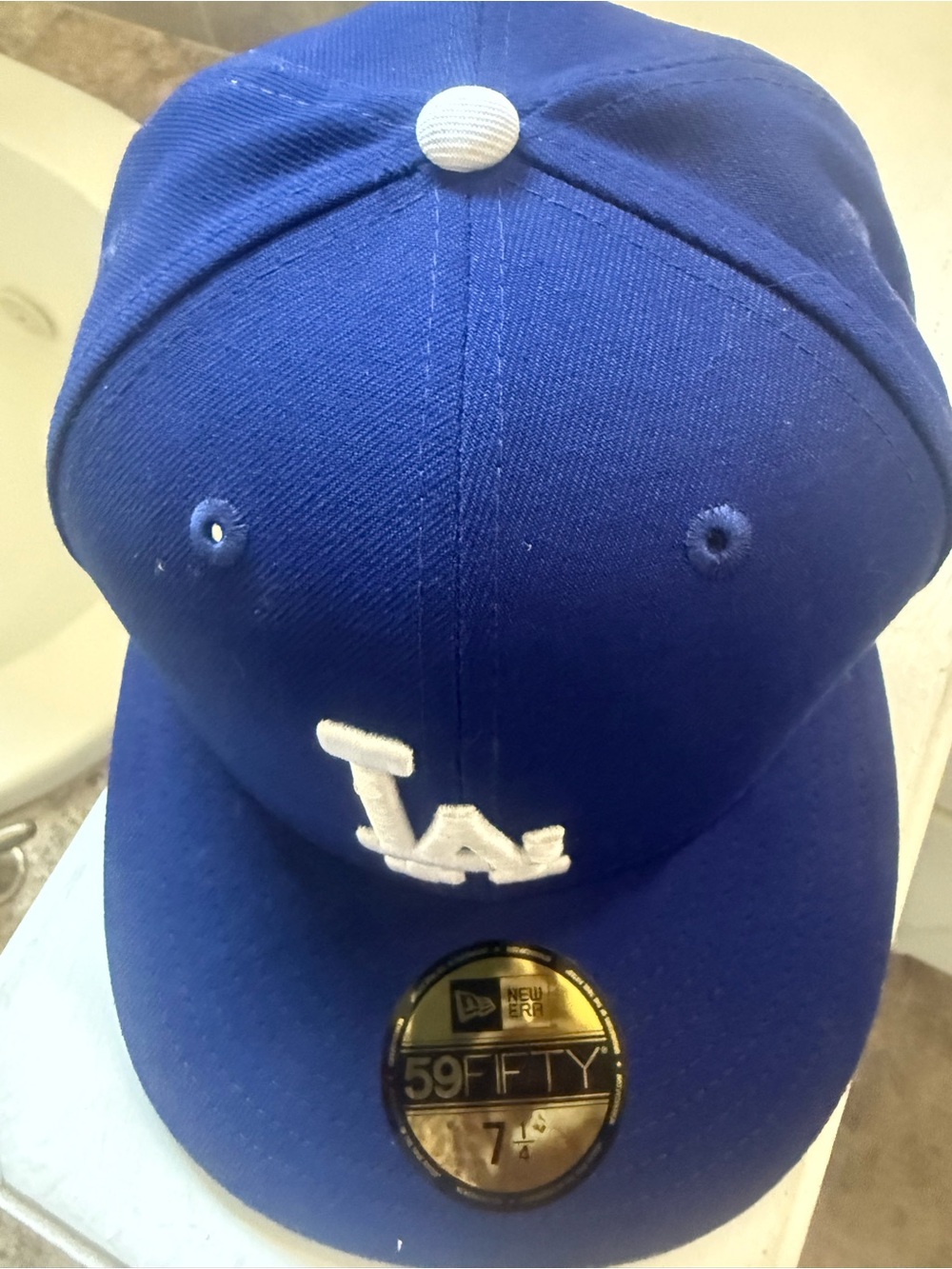New Era Royal Blue LA 59FIFTY Fitted Baseball Cap with White Logo